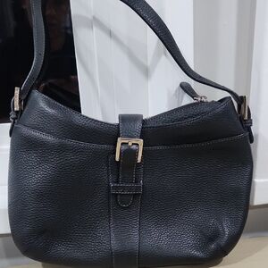 Loewe Senda Black Pebbled Leather Shoulder Bag With COA